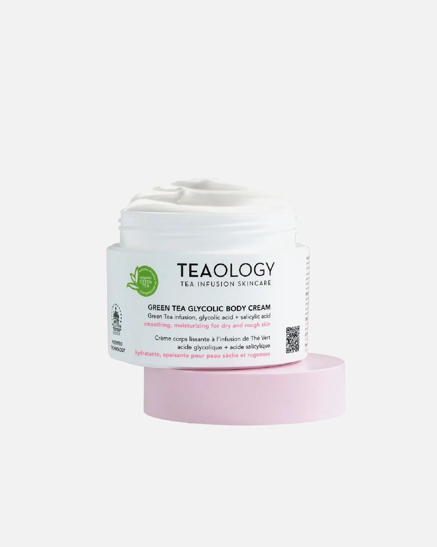 Крем для тела с зеленым чаем и гликолевой кислотой Teaology, 260 мл