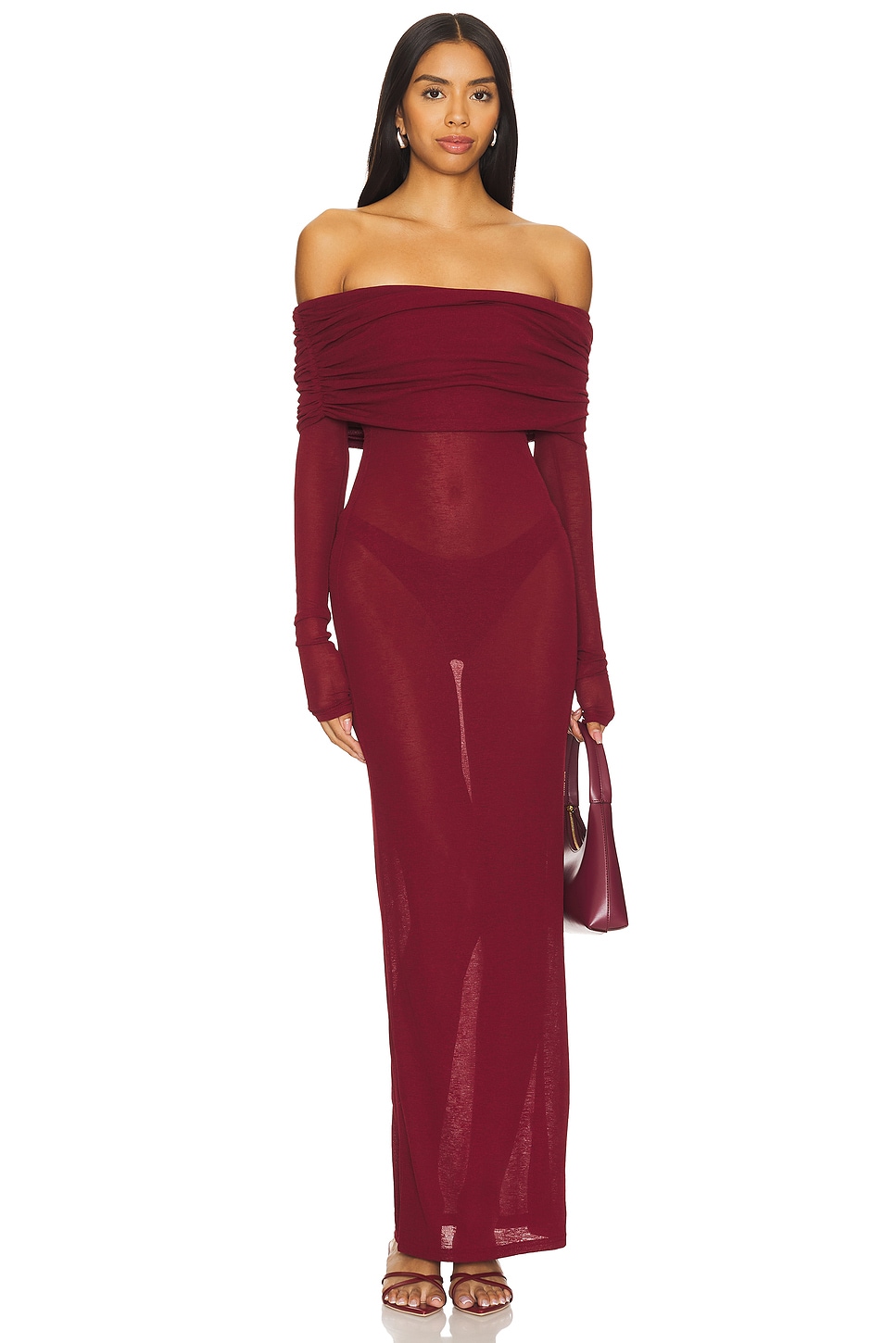 

Прозрачное платье Chantal Superdown, burgundy
