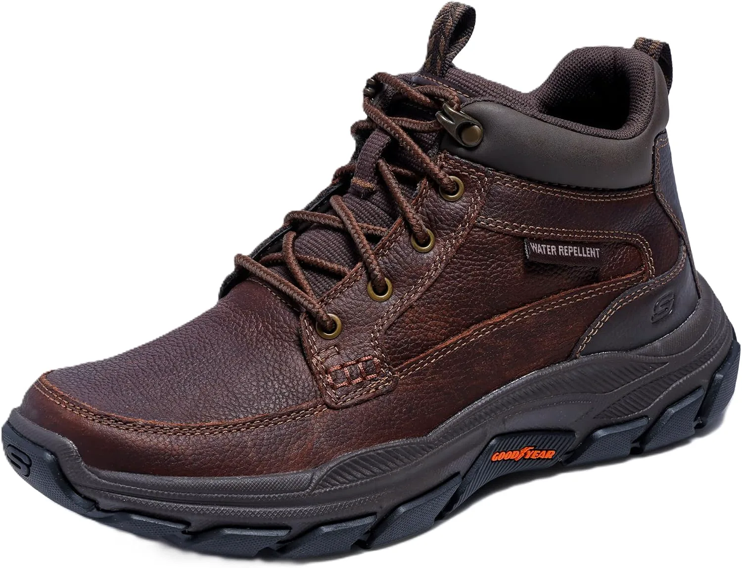 Мужские кроссовки Skechers Respected-Boswell с кожаным верхом и мокой, красный/коричневый