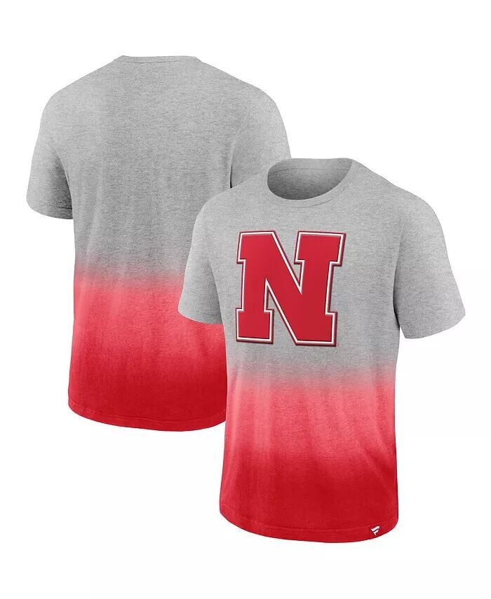 

Мужская футболка Heathered Grey, Scarlet Nebraska Huskers Team с омбре Fanatics