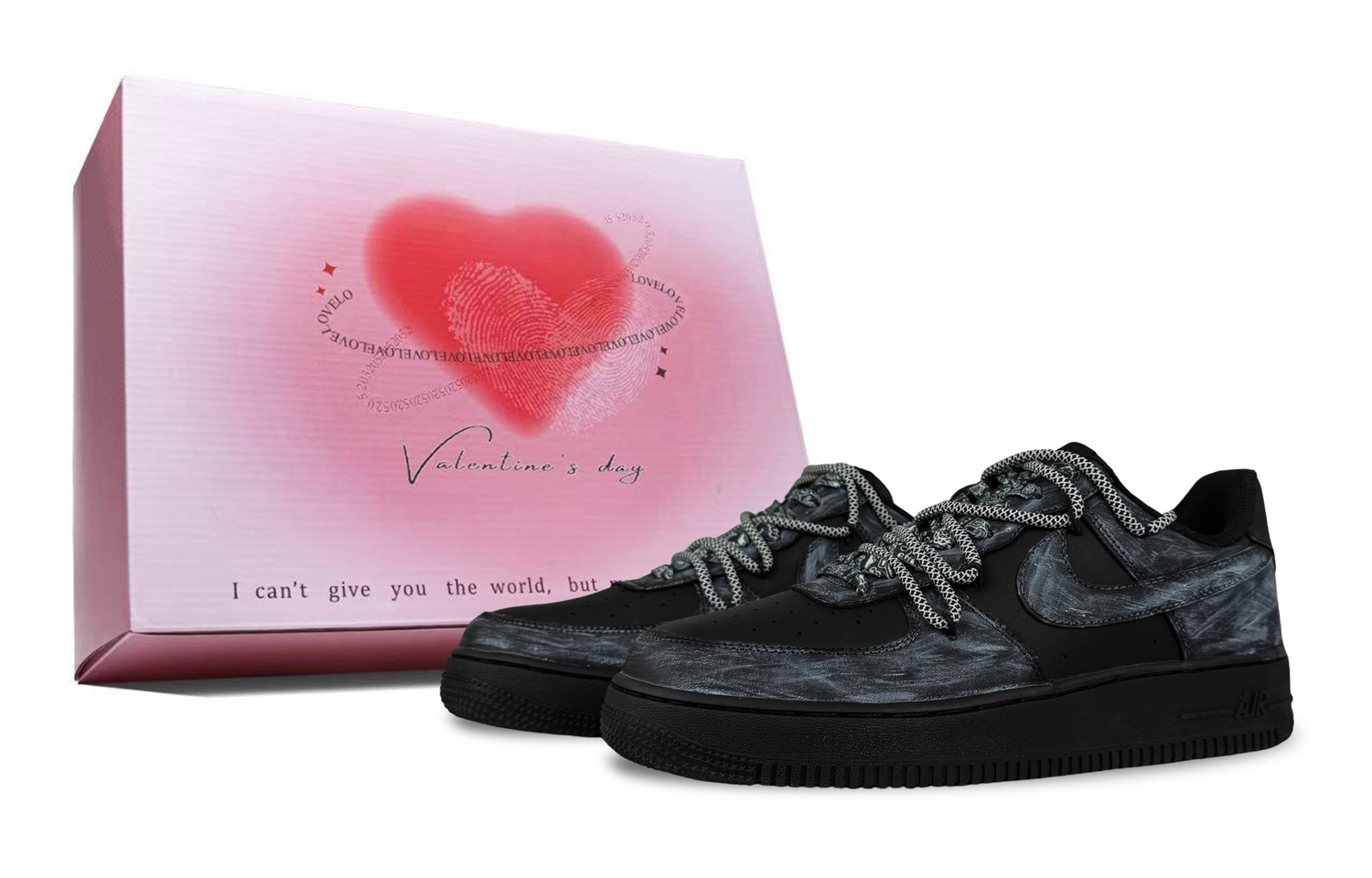 

Nike Air Force 1 Rusty Scar нескользящие устойчивые к истиранию низкие детские скейтбординг кроссовки black white для подростков