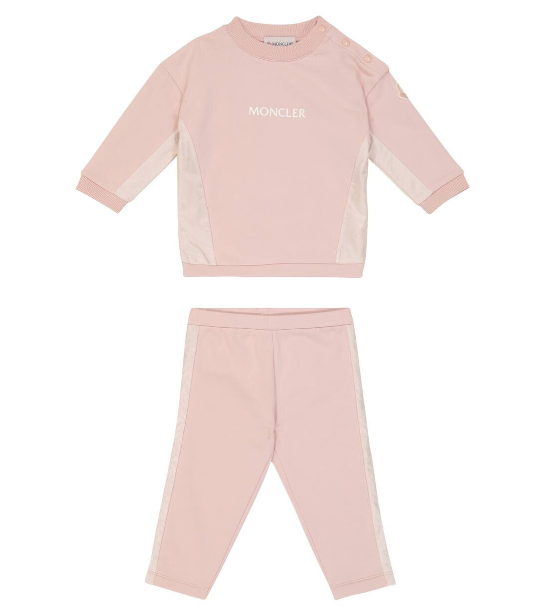 

Комплект из хлопковой эластичной кофты и штанов для малышей Moncler Enfant, розовый
