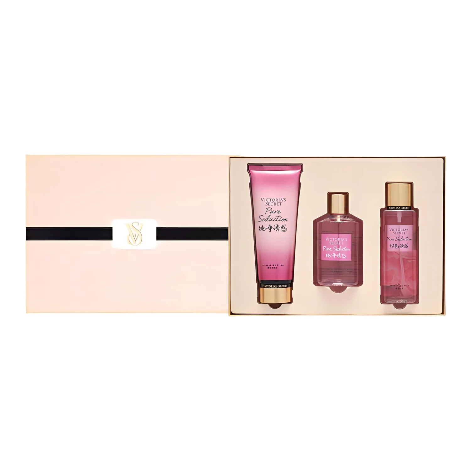Набор для ухода за телом Velvet Petal Fragrance Box с успокаивающим эффектом для кожи Victoria's Secret, Pure Allure Laundry & Care Set of 3 (Shower Gel+Body Lotion+Spray)