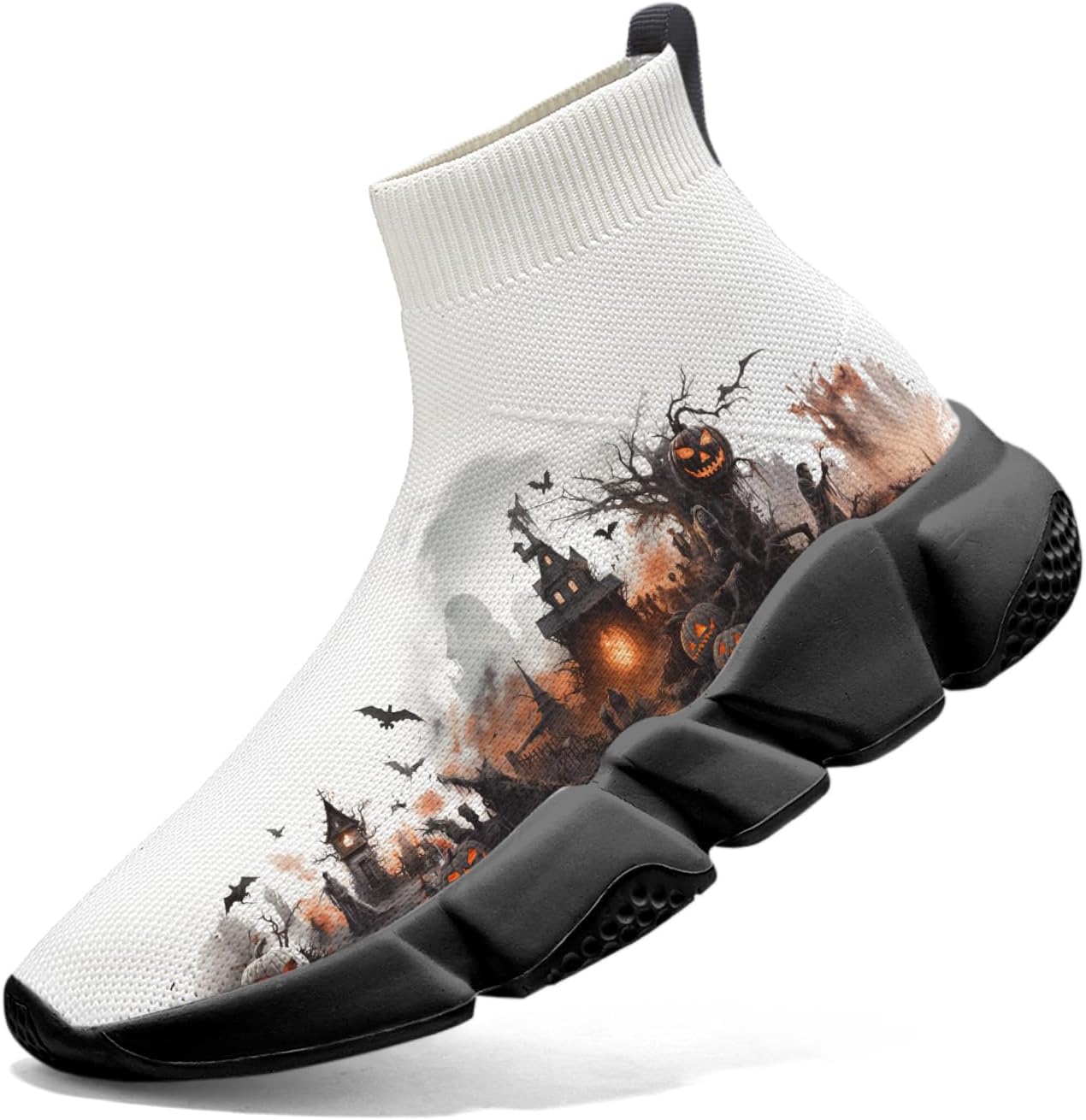 

Кроссовки Hetios для мужчин слипоны - Хэллоуин, вязаные, дышащие, спортивные, для тренажерного зала, повседневные, легкие, теннисные, Halloween Special Edition 24