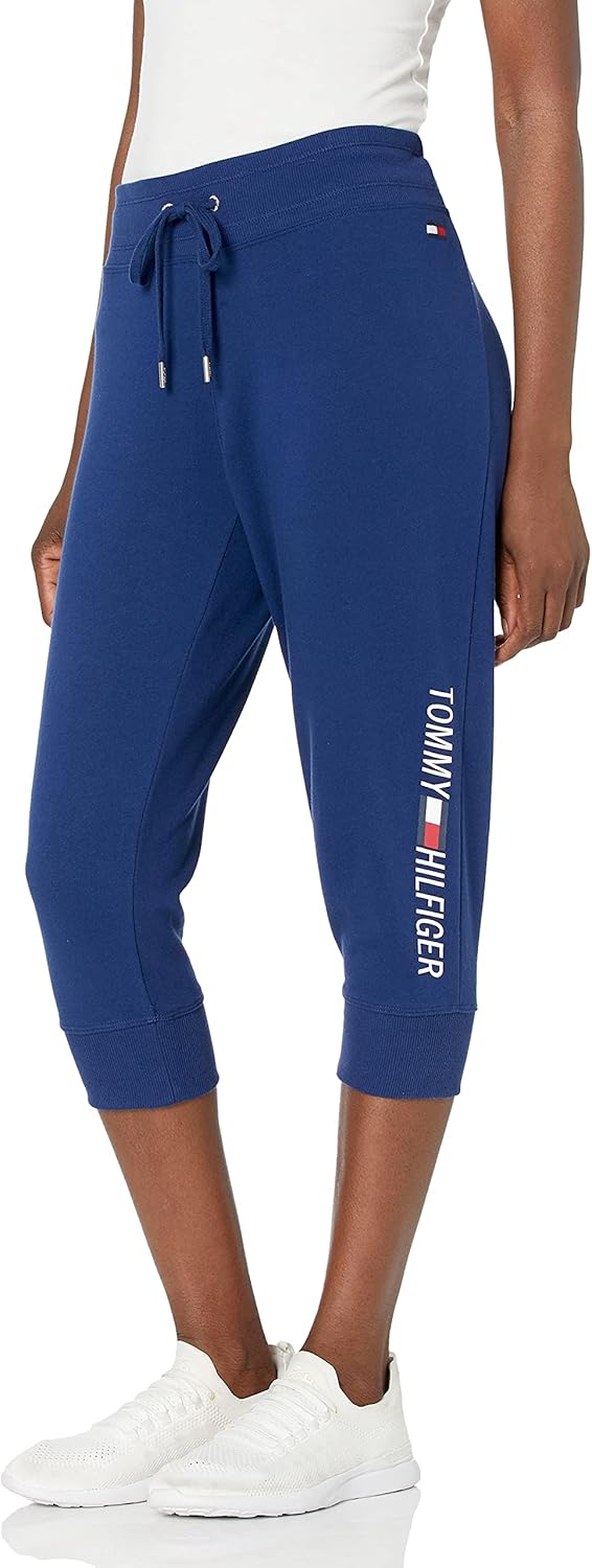 

Женские зауженные флисовые спортивные брюки-джоггеры Tommy Hilfiger, Deep Blue