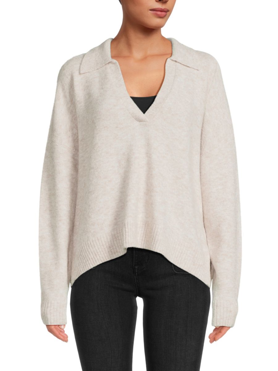 

Меланжевый свитер с воротником Джонни Central Park West, цвет Oatmeal