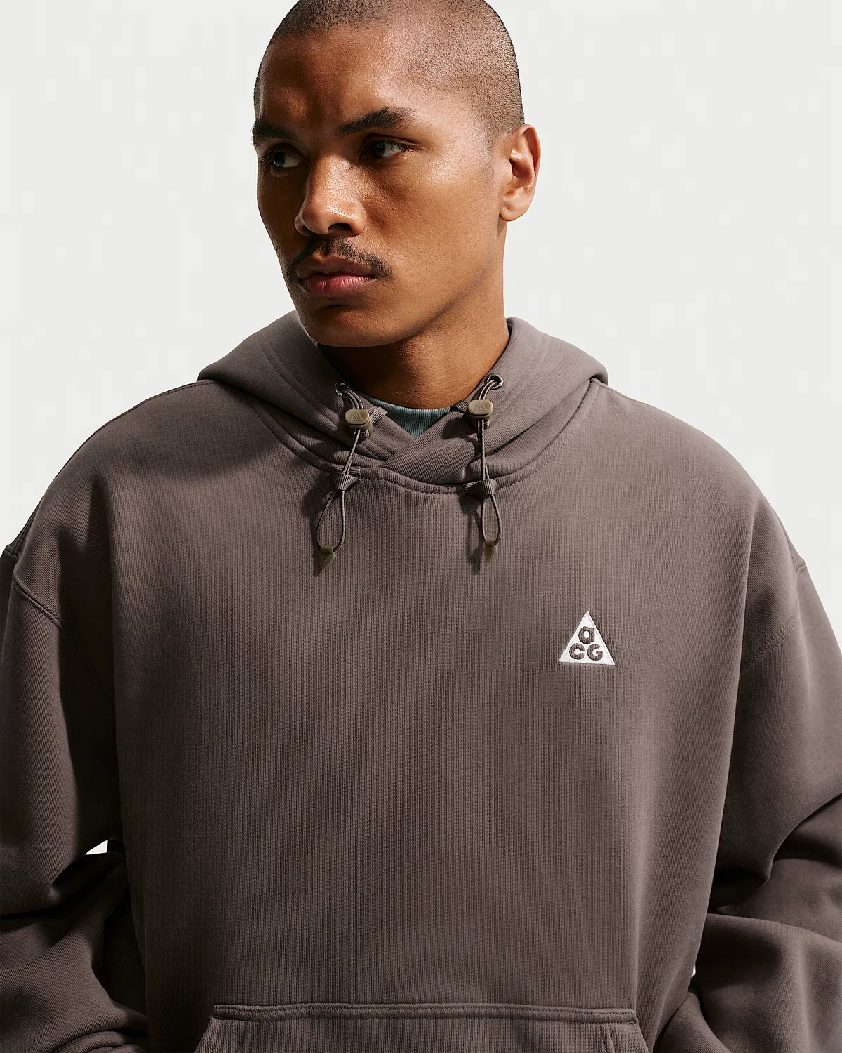 Пуловер худи Nike ACG "Tuff Fleece", Ironstone/Mink Brown/Summit White — фото 3