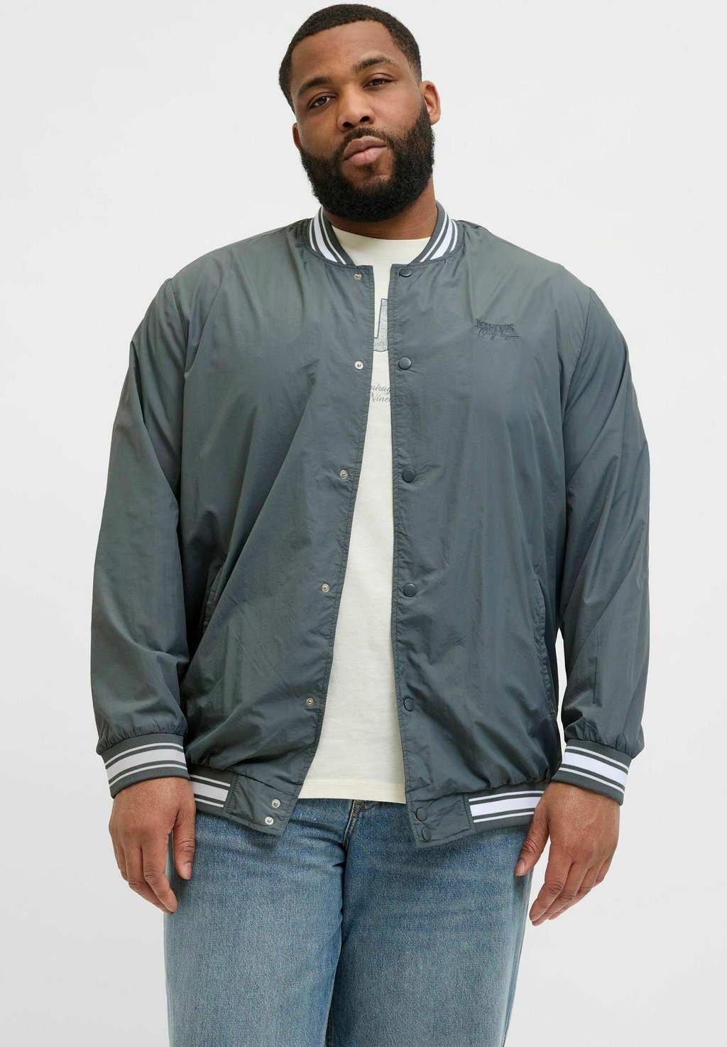 

Куртка-бомбер PLUS SIZE Jack & Jones, серый