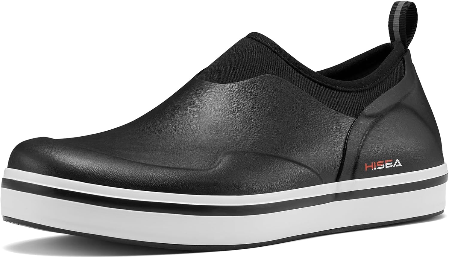 

Мужские дождевые ботинки HISEA для палубы, водонепроницаемые резиновые садовые туфли из неопрена для ухода за газоном, садоводства и фермерских работ, черный