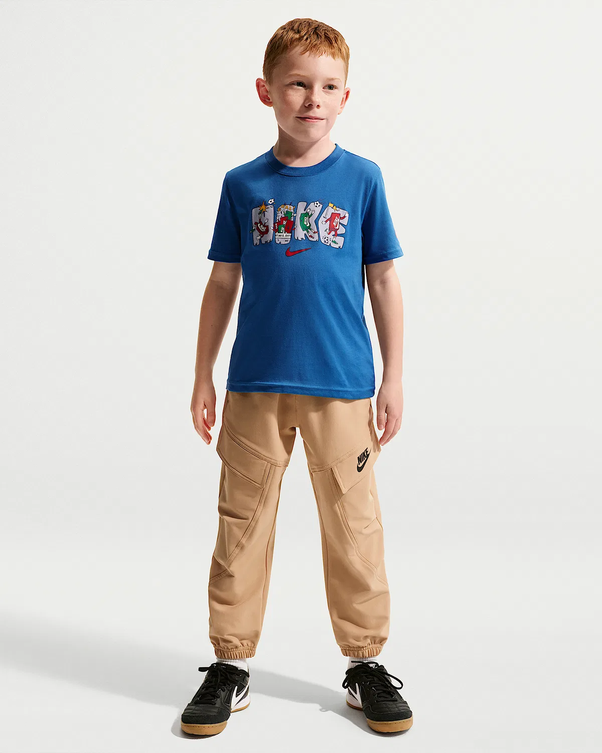 Детская футболка Nike Little Kids' Boxy Multi-Sport Graphic T-Shirt, Star Blue — фото 4