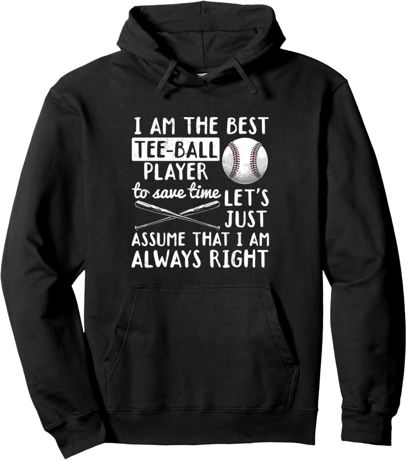 

Я лучший игрок в ти-бол - забавная толстовка для ти-бола Funny Tee-Ball Quotes For Tball Player, черный