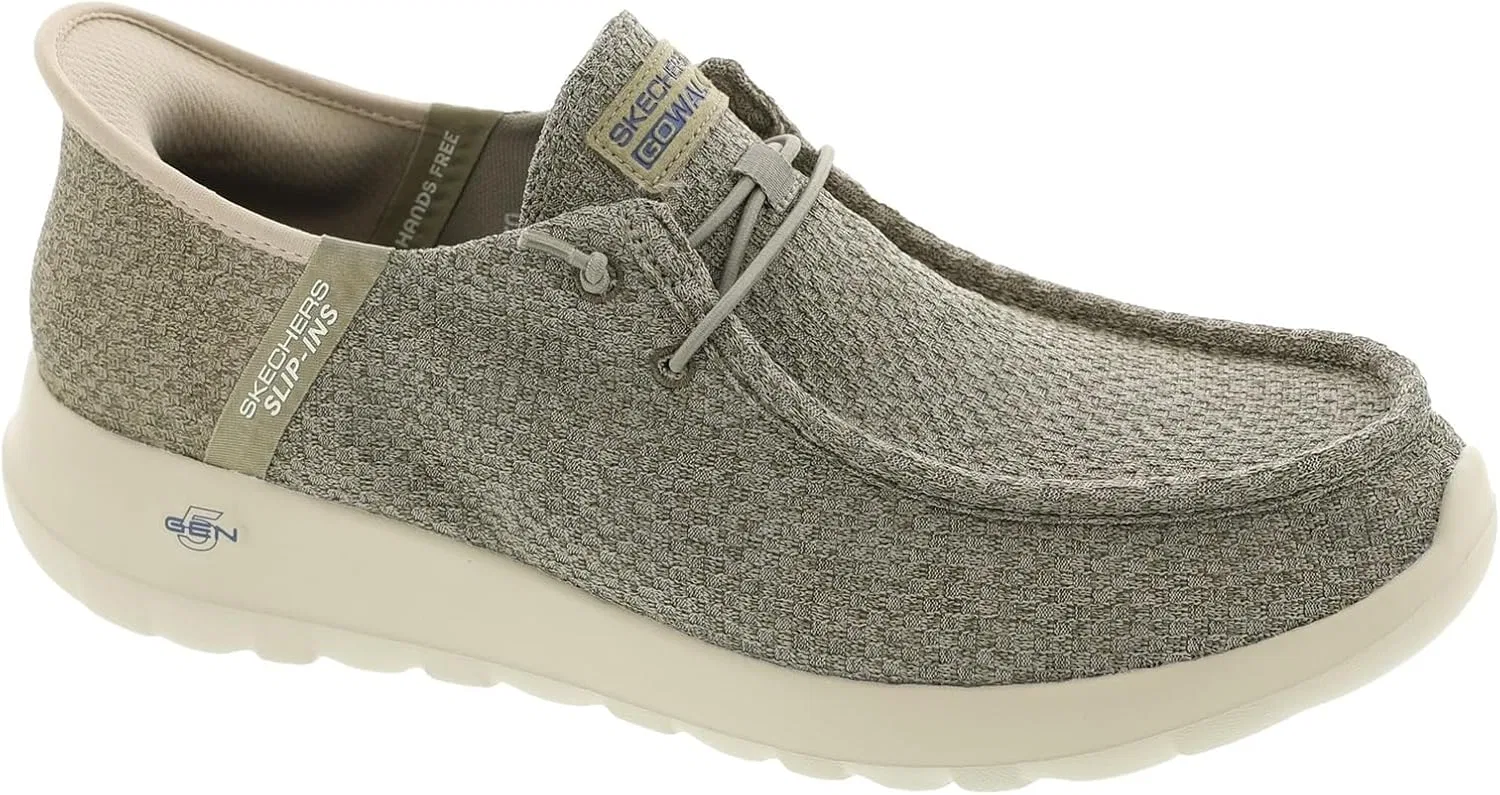 Мужские слипоны Skechers Hands-Free Go Walk Max - кроссовки без помощи рук, Taupe — фото 2