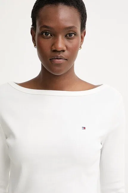 Лонгслив из мягкого хлопка Tommy Hilfiger, белый — фото 4