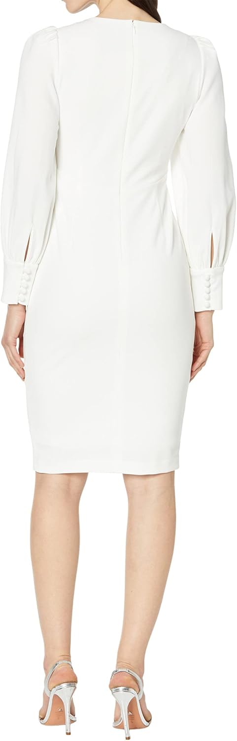 Женское платье-футляр Calvin Klein с V-образным вырезом, Cream — фото 2