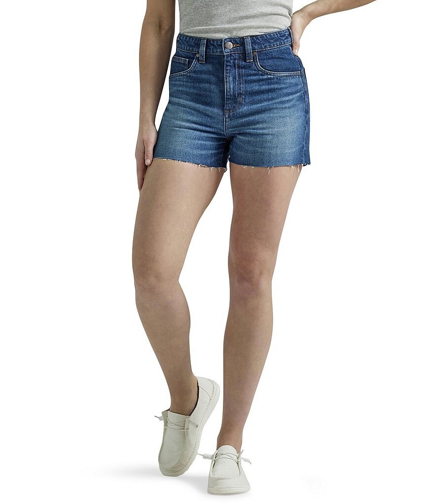 

Шорты Wrangler Western со средней посадкой и потертым краем, синий