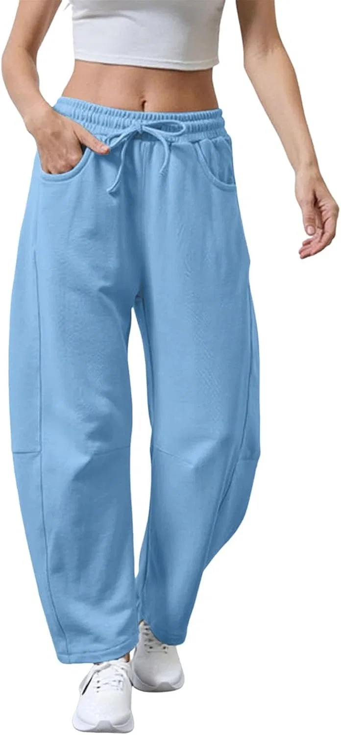 Спортивные штаны с широкими штанинами для женщин, A1-light Blue — фото 2