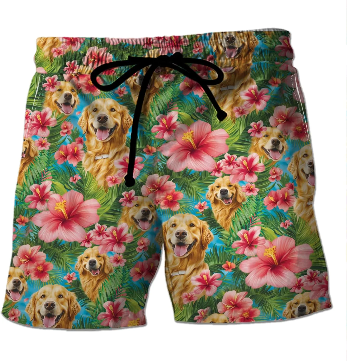 Generic Плавки Golden Dog мужские - гавайский такса с сетчатой подкладкой, комплект купальников 03