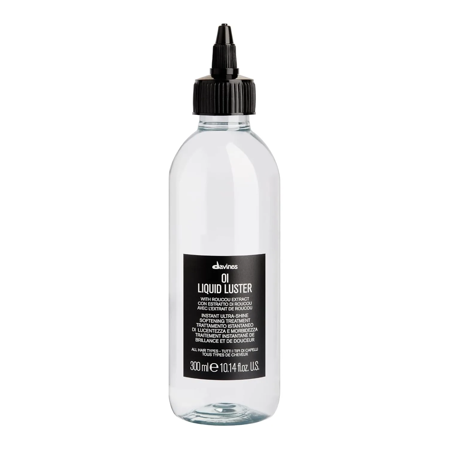 Davines OI Liquid Luster, легкий уход для волос для мгновенного стеклянного блеска - смягчает, распутывает и полирует волосы за секунды с маслом руку - ополаскивающая полирующая жидкость, 300 мл