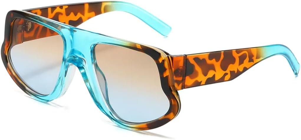 

Роскошные женские солнцезащитные очки в круглой оправе с леопардовым градиентом, широкие дужки, модный дизайн, мужские солнцезащитные очки с защитой от УФ-излучения UV400 SZVVBKK, Leopard Blue Brown