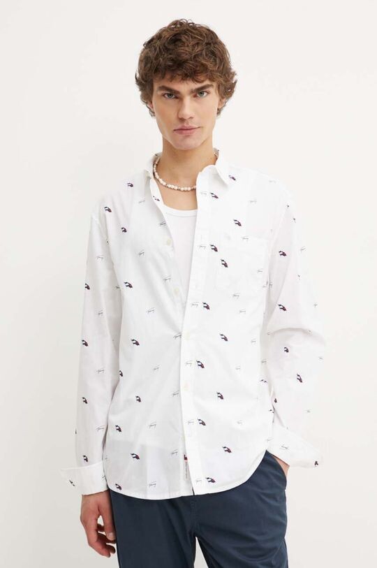 

Хлопковая рубашка Tommy Jeans, белый