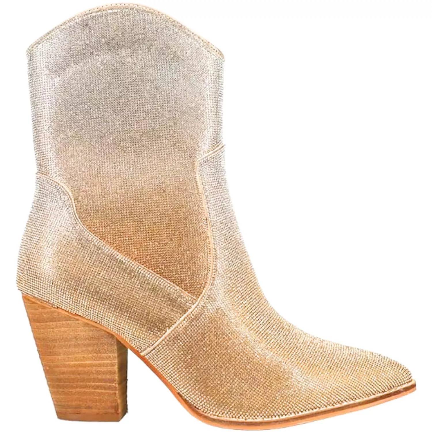 Женские ковбойские сапоги для селфи с камнями в золоте/серебре Corkys Footwear