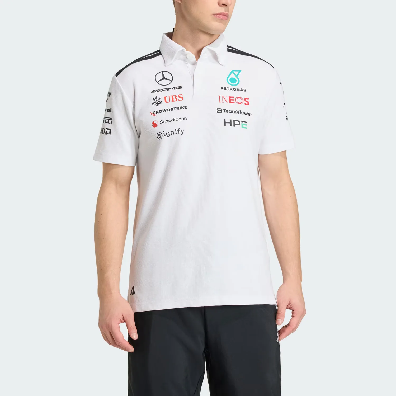 Футболка-поло Mercedes AMG Petronas Formula 1 Team Adidas, белый — фото 3