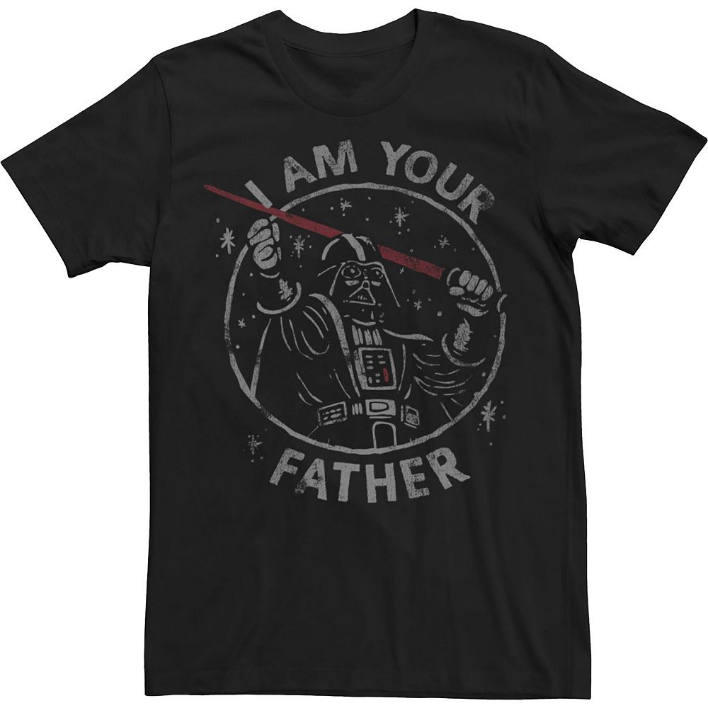 

Футболка с надписью «Big & Tall Star Wars Darth Vader I Am Your Father» Licensed Character, черный