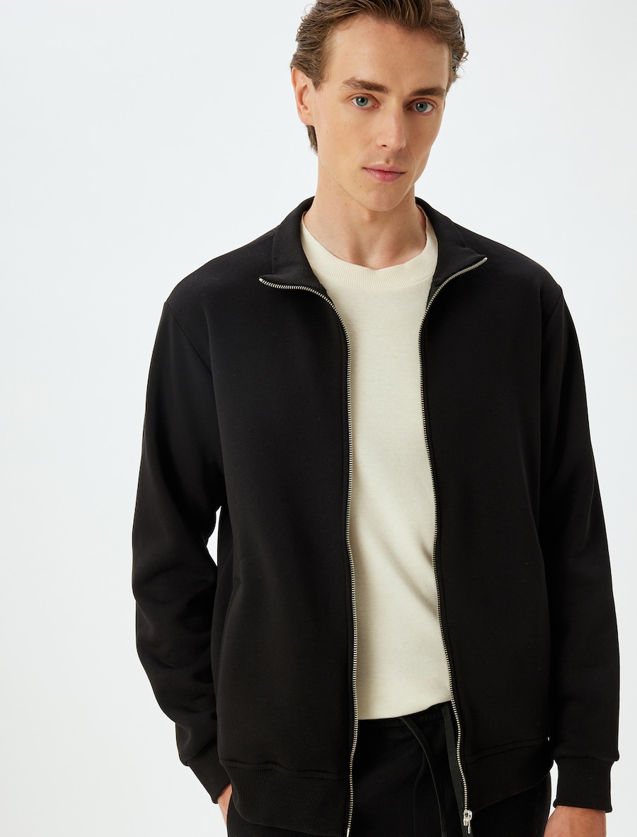 

Толстовка с капюшоном на молнии Koton, черный