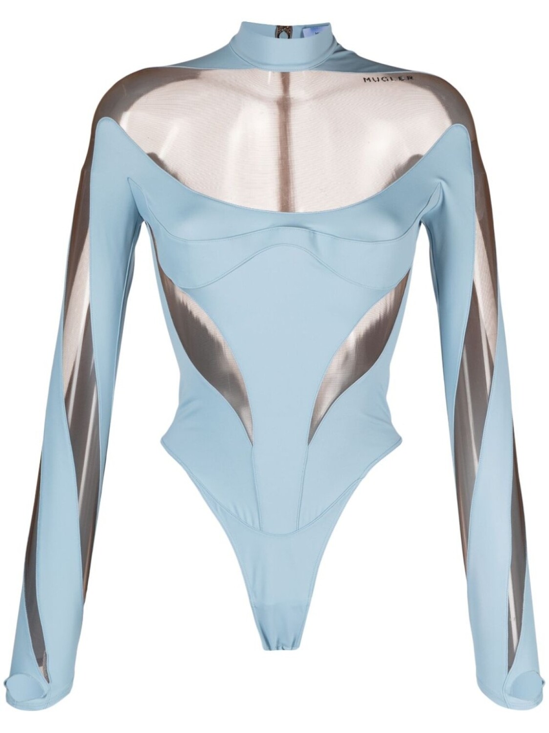 

Mugler боди Illusion, синий