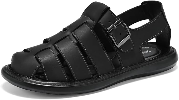 

Мужские походные сандалии с закрытым носком для улицы, водные сандалии, повседневные, легкие, летние, пляжные Luodenglang, черный