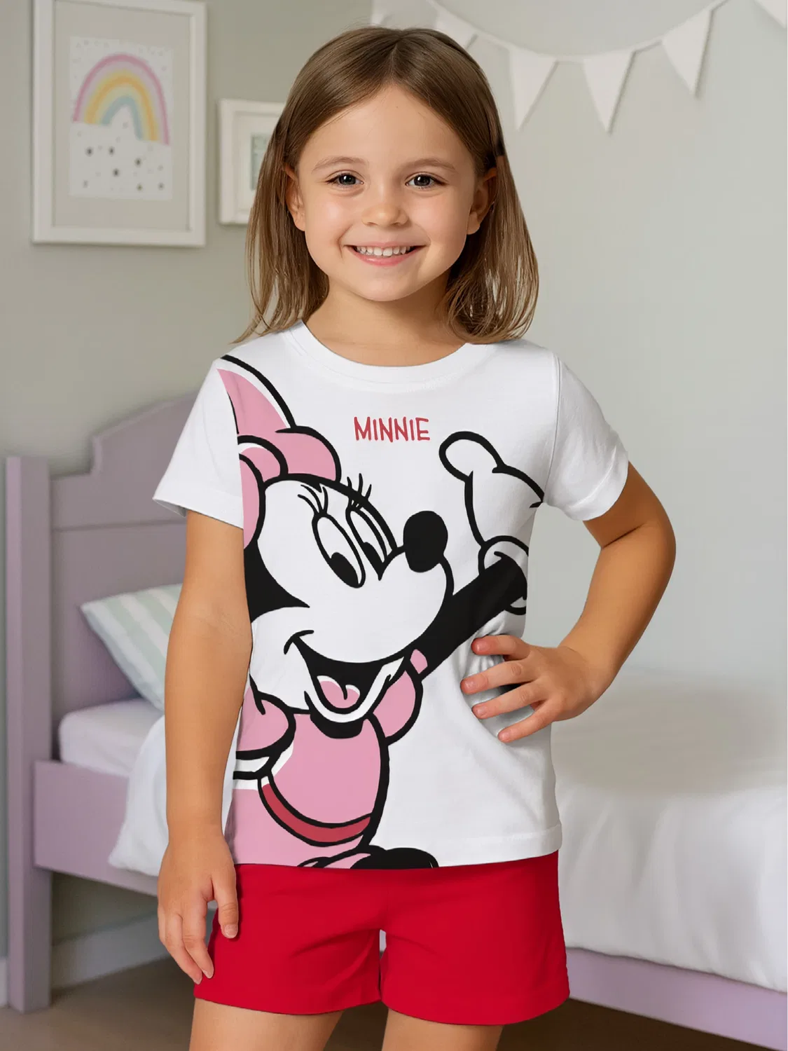 Пижама хлопковая Disney Minnie Mouse, красный/белый — фото 3