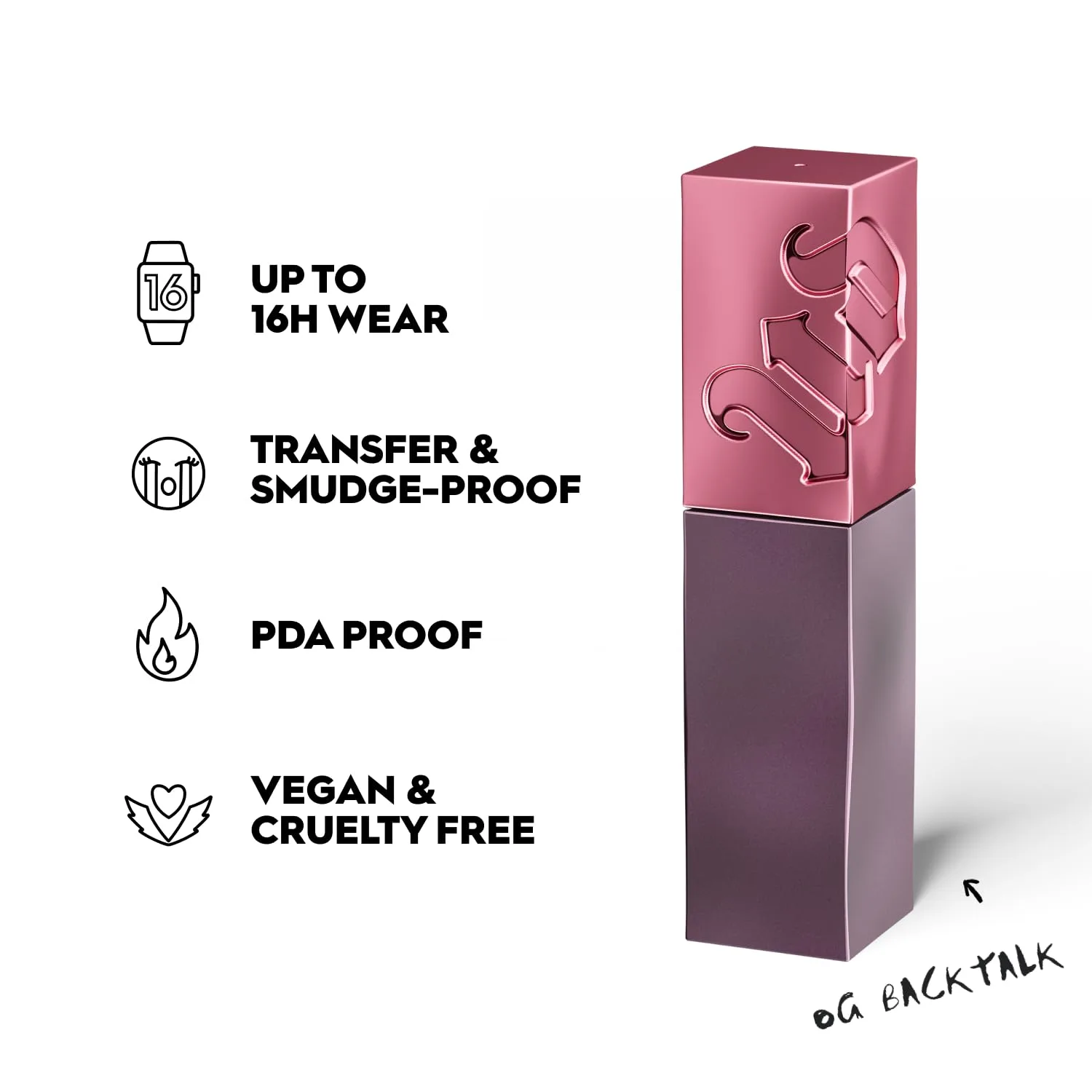Urban Decay Vice Lip Bond Glossy Longwear жидкая помада, стойкая до 16 часов, увлажняющая, мгновенный блеск, Vegan, Cruelty-free - 4,1 мл, OG Backtalk (mauve nude pink) — фото 2
