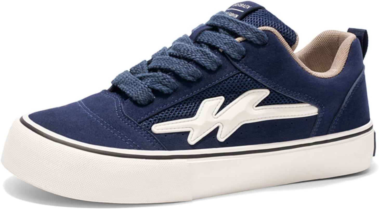 

Мужские кеды для скейтборда - стильный бордовый замш и сетка, нескользящая подошва, знаковый логотип, удобные для катания на скейтборде и повседневной носки Khwfjas