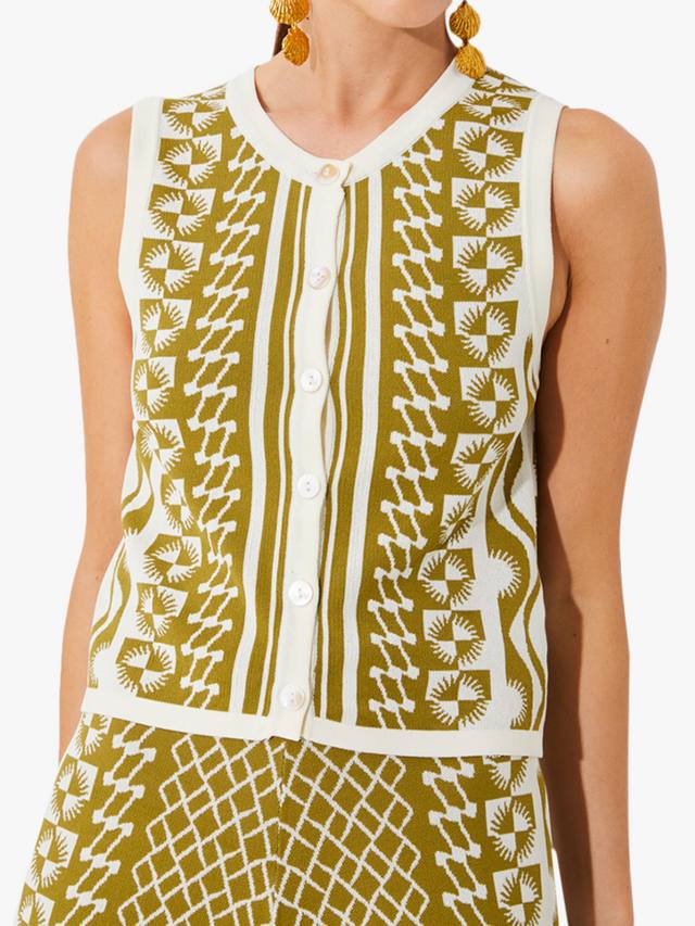 

Жаккардовый топ без рукавов gablesi SUNCOO, цвет Khaki/White