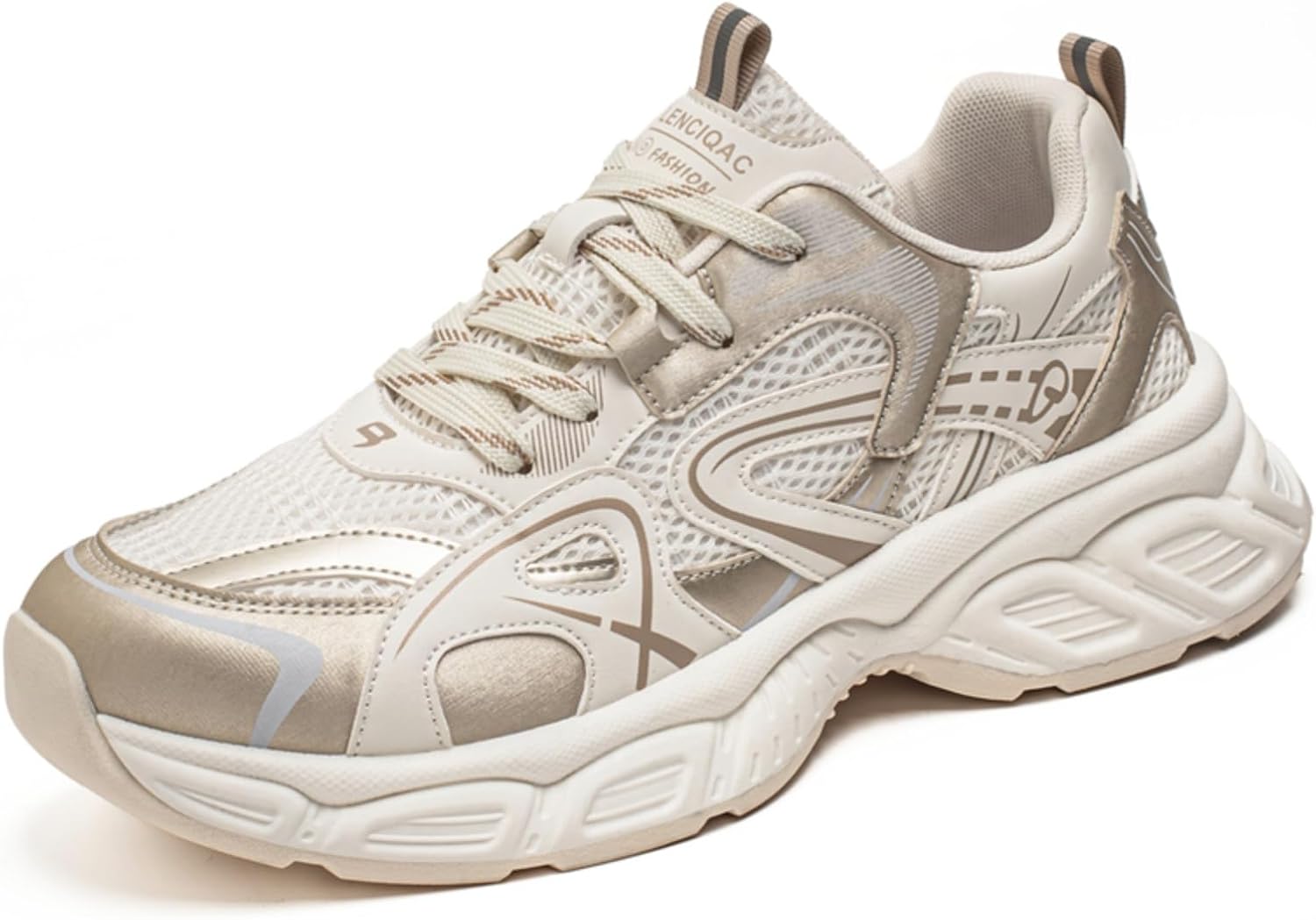 

Мужские массивные кроссовки ретро, повседневные обувь из дышащей сетки на высокой подошве, стильные кроссовки для ежедневной носки Aokisx, бежевый