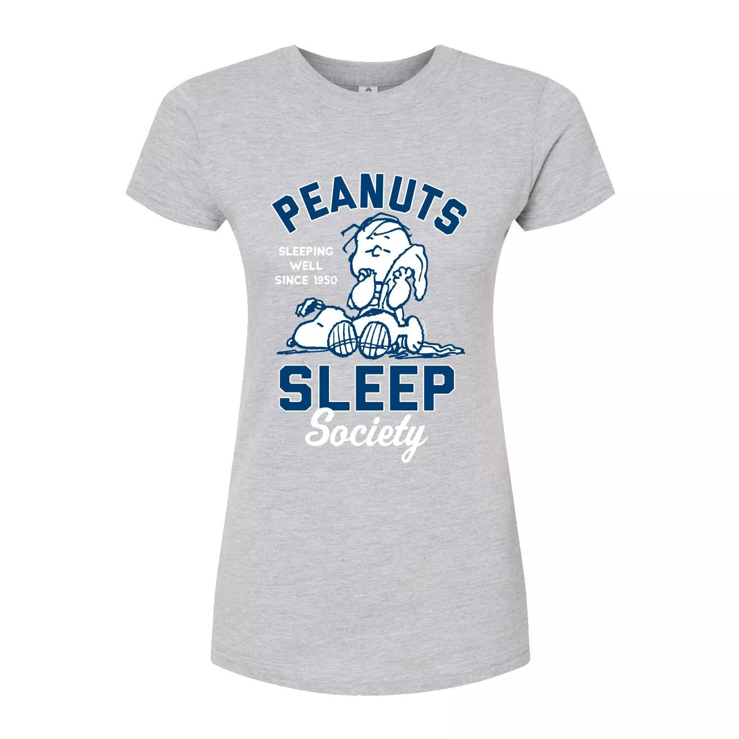 

Футболка с рисунком Peanuts Charlie Brown & Snoopy Sleep Society для юниоров Licensed Character, серый