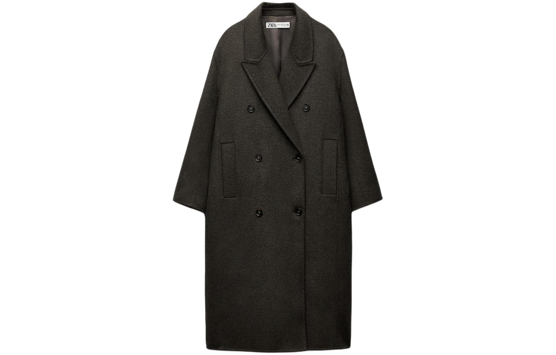 

ZARA Пальто Женские Коричневые, Коричневый, ZARA Пальто Женские Коричневые