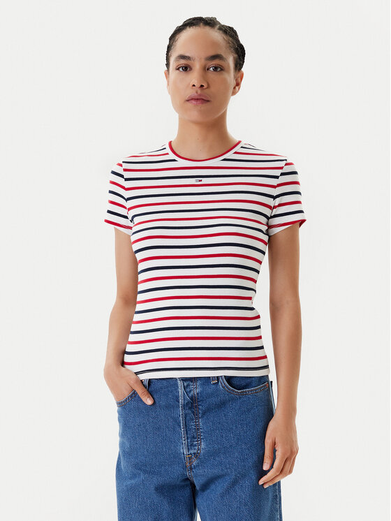 

Облегающая футболка Essential DW0DW17383 Tommy Jeans, мультиколор