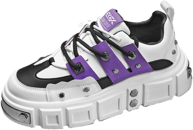 

Мужские стильные кроссовки с толстой подошвой - комфорт для повседневной носки с модным дизайном Fusecottc, фиолетовый