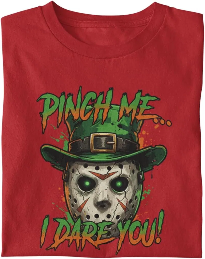 Футболка Jason and Michael T-Shit Pinch Me I Dare You | Смешная ужастик-футболка на День Святого Патрика, унисекс Generic, черный — фото 4