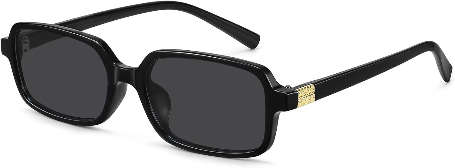 

Солнцезащитные очки MEETSUN ретро прямоугольной формы для женщин, модные винтажные очки 90-х годов, маленькие квадратные, с защитой от УФ-излучения, Black/Gray