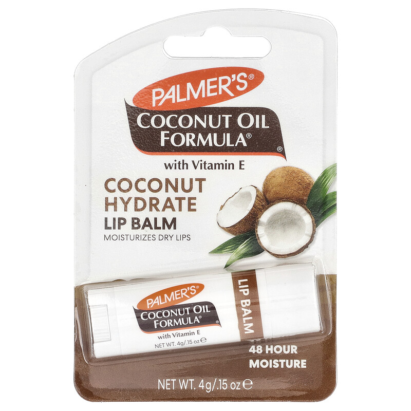 Palmer's, Coconut Oil Formula с витамином E, увлажняющий кокосовый бальзам для губ, 4 г (0,15 унции) — фото 2