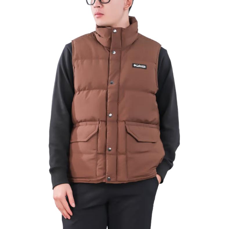 

Мужской пуховый жилет со стоячим воротником средней высоты Columbia, коричневый 256