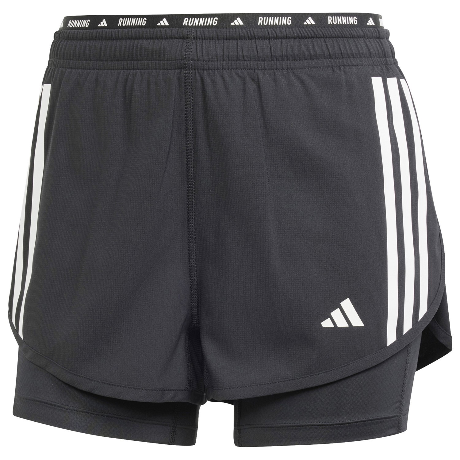 

Шорты для бега Adidas Women's Own The Run 3 Stripes 2in1 Shorts, черный