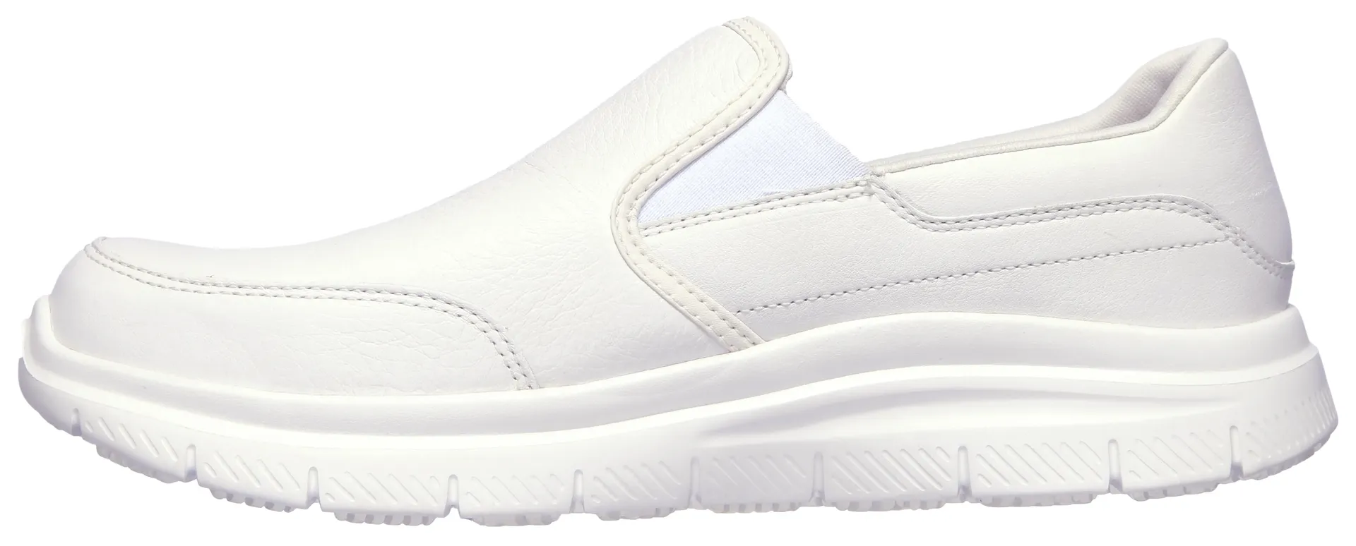 Рабочая обувь Skechers "FLEX ADVANTAGE SR", тапочки для предприятий общественного питания, медсестер, больниц с эластичной вставкой, белый — фото 3