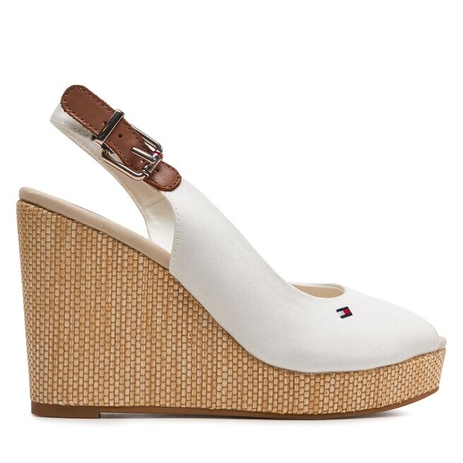 

Сандалии Tommy Hilfiger Iconic Elena Sling Back Wedge FW0FW04789 Ecru YBL, экрю