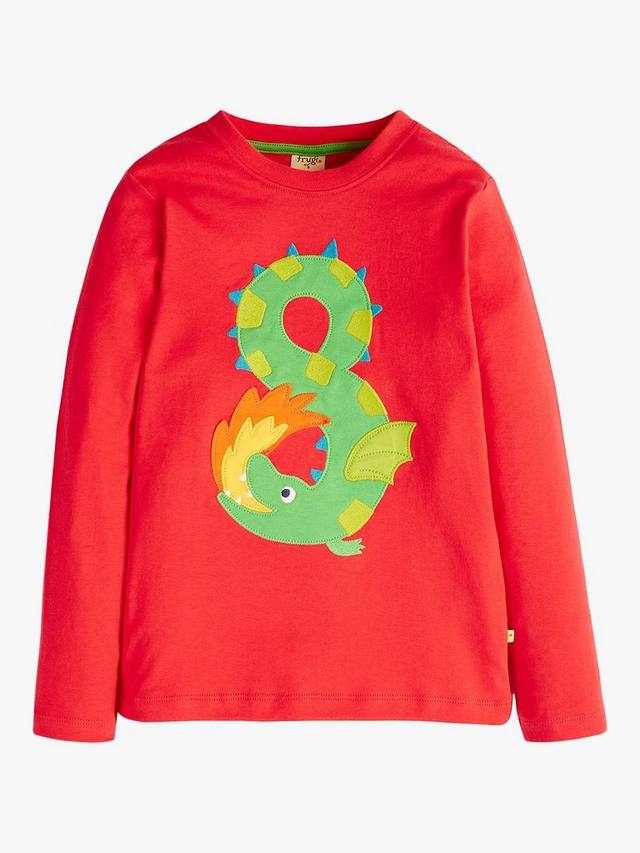 

Детская футболка Dragon из органического хлопка Magic Number 8 Frugi, True Red/Multi