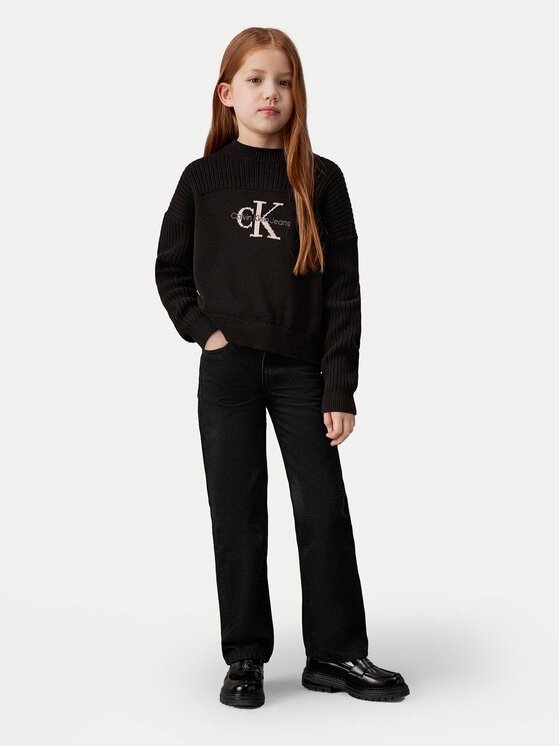 Свитер relaxed fit Monologo IG0IG02654 Calvin Klein Jeans, черный — фото 2