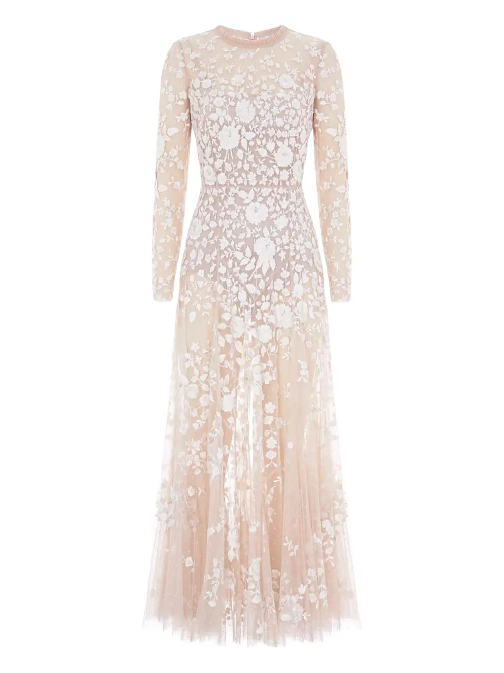 

Макси-платье с вышитыми цветами Needle & Thread, нейтральный