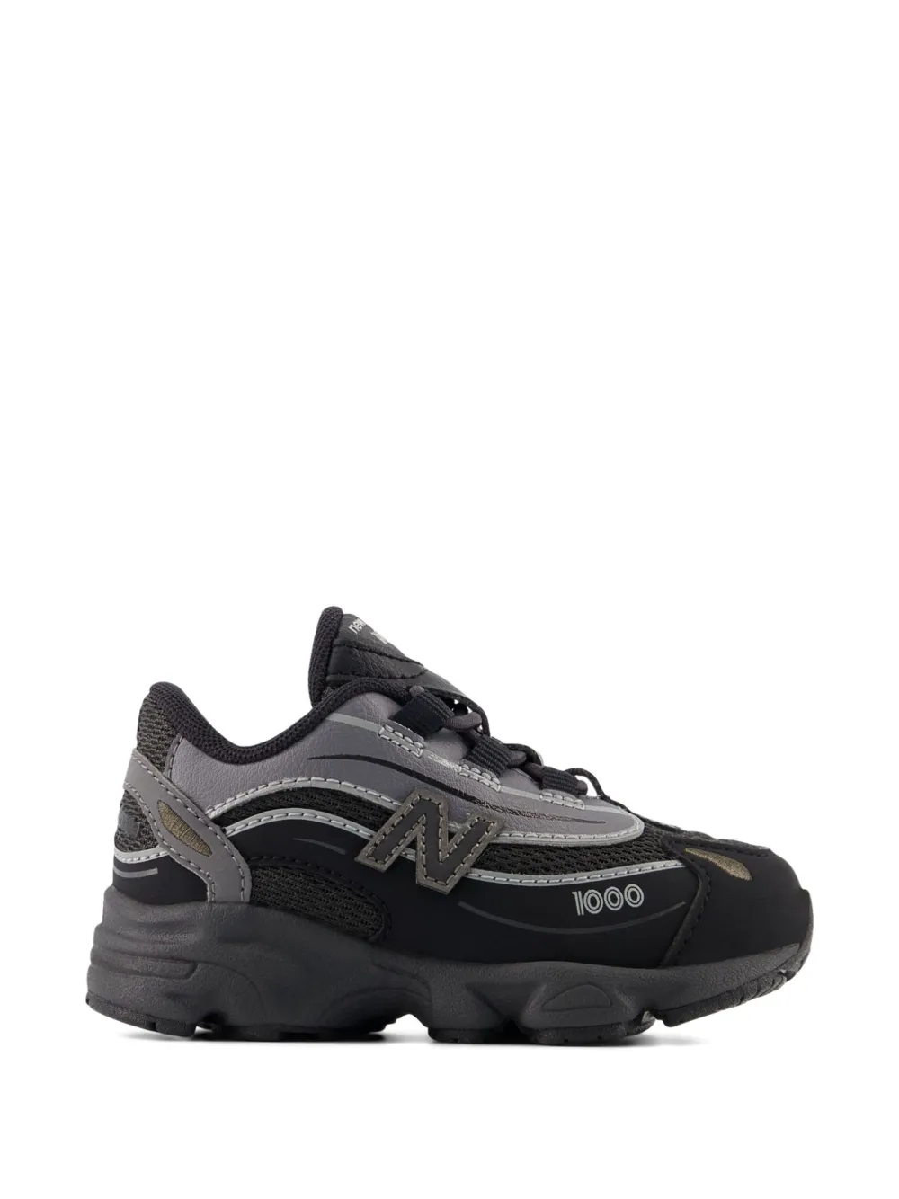 Кроссовки 1000 bungee с эластичной шнуровкой New Balance Kids, черный — фото 2